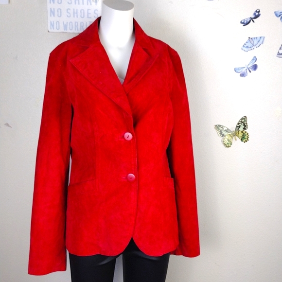 Mark Alan red suede vintage jacket - Picture 2 of 5